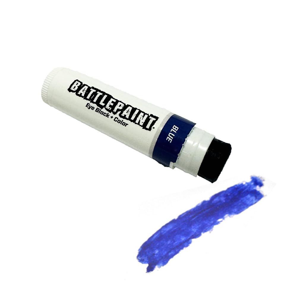 EyeBlack BattlePaint - Bright Colored Under Eye Black Grease for Pro Athletes and Super Fans - Baseball, Softball, Football - 1 Stick - Blue