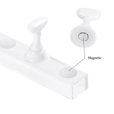 Etercycle Acrylic Nail Display Stand DIY Nail Crystal Holder Magnetic Practice Stands with Reusable Adhesive Putty Clay for False Nail Tip Manicure Tool (2 White)