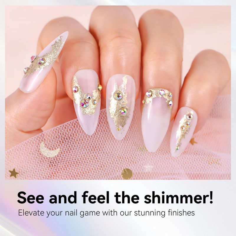 Makartt 3D Sculpting Gel for Nail Art, No Wipe UV Texture Gel, 5g Gold Fairy Aurora Powder Glitter Mud for Nails &amp; Charms