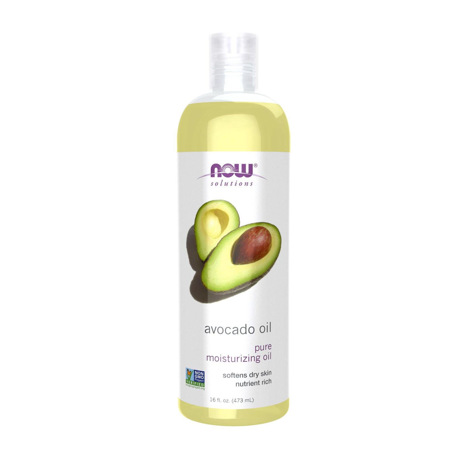 NOW Foods Solutions, Avocado Oil, 100 Pure Moisturizing Oil, Nutrient Rich and Hydrating, 16-Ounce
