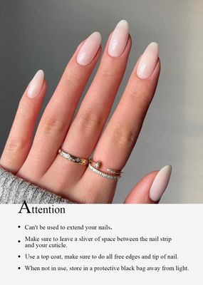 AutyaMee Semi Cured Gel Nail Strips (Jelly White), 20 Pcs Gel Nail Wraps, Stickers, UV Light Required, Salon Quality, Long Lasting