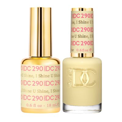 DND DC Gel Polish Set, Yellow Collection, UV/LED Gel Polish and Air Dry Nail Lacquer, Matching Chip-Free Polish Duo, 290 U Shine, I shine, 0.5 Fl Oz