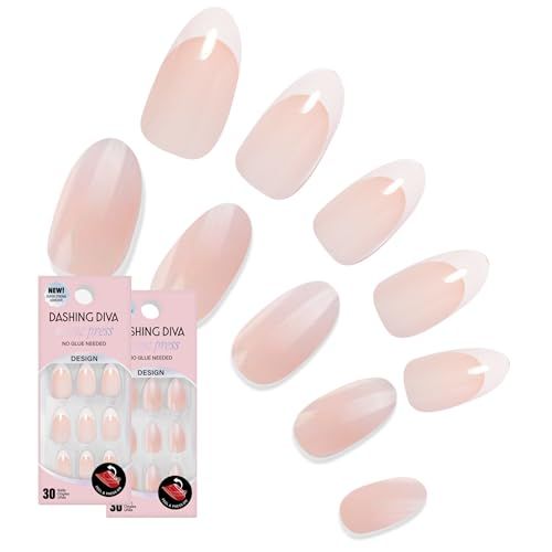Dashing Diva Magic Press Nail Bundle - French Collection - Square Press On Nails - Day to Night &amp; Homecoming - Long Lasting Gel - Lasts Up to 7 Days - 2 Sets