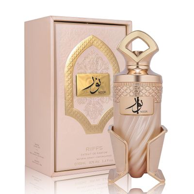 A CENTER Noor by RIIFFS Womens Gourmand Perfume Eau de Parfum - Caramel &amp; Vanilla Luxury Scent with 24H Longevity | 3.4 Fl Oz 80 Vol Seductive Edible Fragrance