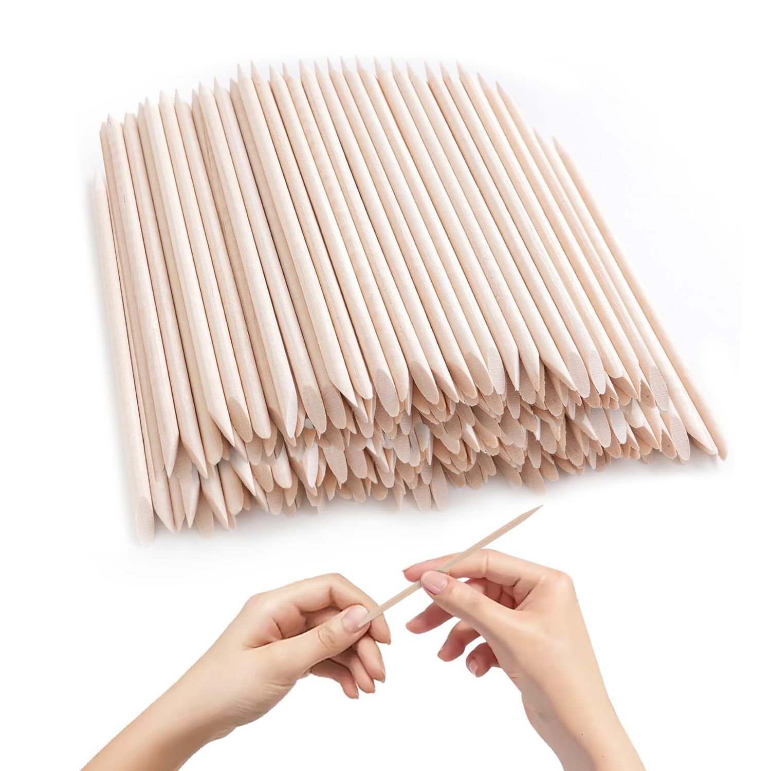 450 Pcs Orange Wood Sticks for Nails, 4.5 Inch Orangewood Nail Swatch Sticks, Wooden Cuticle Pusher Sticks Tools for Manicure &amp; Pedicure, Double Sided, Skin-Safe (450p)