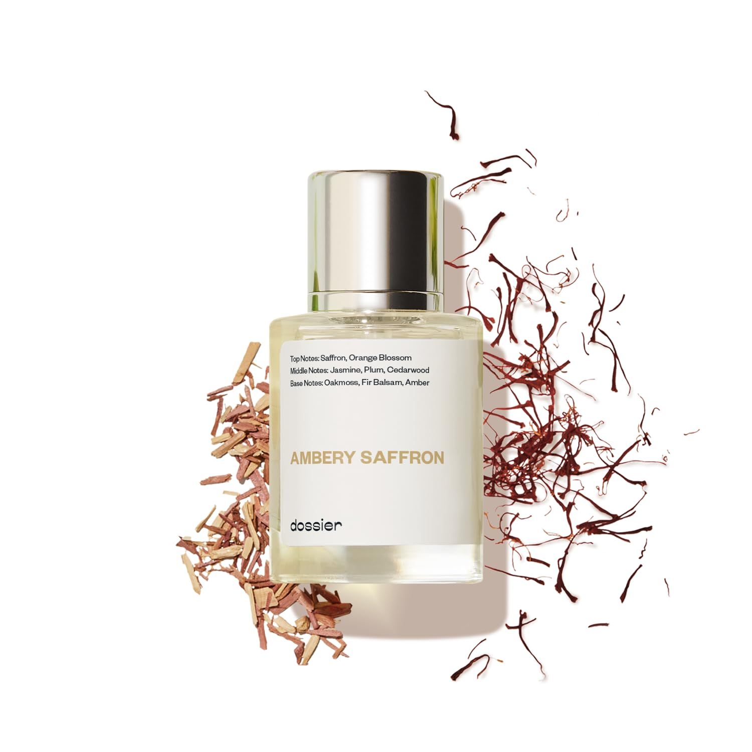 Dossier - Ambery Saffron - Eau de Parfum - Inspired by MFKs B.accarat R.ouge 5.40 - Vegan, Unisex Perfume Spray - 3.4 Fl Oz (100ml)