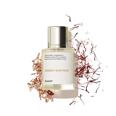 Dossier - Ambery Saffron - Eau de Parfum - Inspired by MFKs B.accarat R.ouge 5.40 - Vegan, Unisex Perfume Spray - 3.4 Fl Oz (100ml)