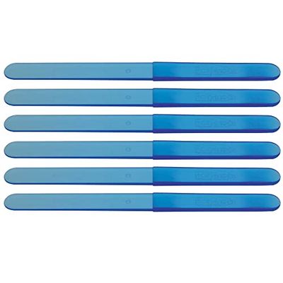 ForPro Professional Collection O-Files File Handles for O-Files Replaceable File System, Blue, Double-Sided Manicure Nail File Handles, 7.2 L x .63 W, 6-Count