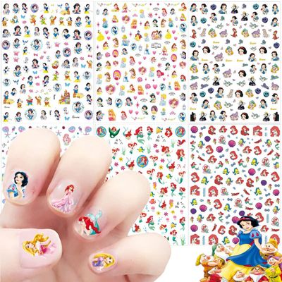 6 Sheets Cute Nail Art Decals 3D Self Adhesive Designer Mermaid Nail Stickers for Women &amp; Girls Princess Accessory