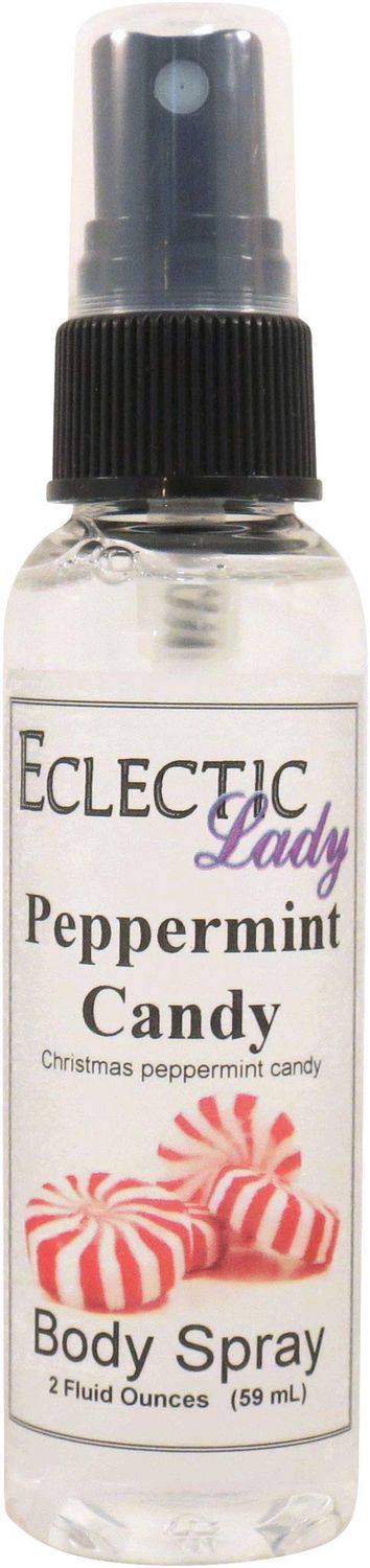Eclectic Lady Peppermint Candy Body Spray, 2 ounces, Body Mist for Women with Clean, Light &amp; Gentle Fragrance, Cologne with Soft, Subtle Aroma For Daily Use