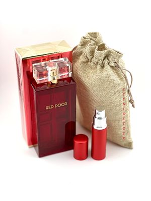 Bundle-Red Door Perfumes For Women 3.3 Edt with Burlap Bag &amp; Mini Refillable Atomiser