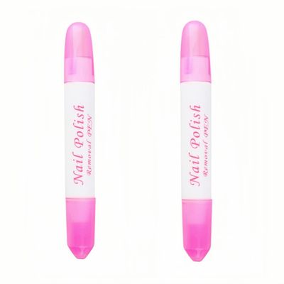 2Pcs Pink Nail Erase Pen Removable Head Nail Polish Cleaning Plastic Manicure Corrector Pen for Manicure Fingernail Home Salon Use Nail Polish,Foot, Hand and Nail Care,Nails Art and Polish(6g)