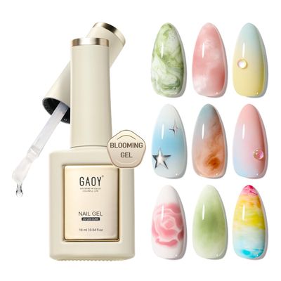 GAOY Blooming Gel Nail Polish, 16ml Clear Blooming Gel, Spreading Effects Soak Off UV Light Cure for Nail Art DIY