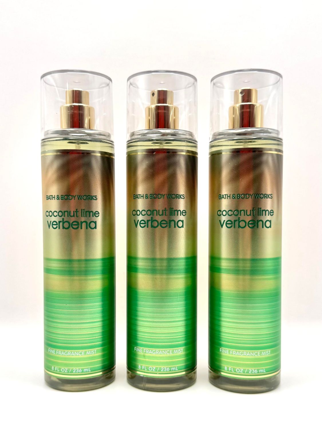 Bath and Body Work Coconut Lime Verbena Fine Fragrance Mist, 8 fl oz, Pack of 3