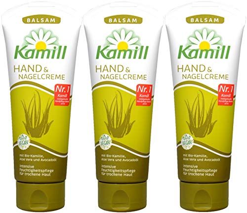 Kamill 3x100 ml Hand &amp; Nail Cream BALSAM with BIO CamomileCamomile, Aloe Vera, Avocado Oil and Bisabolol | Germany
