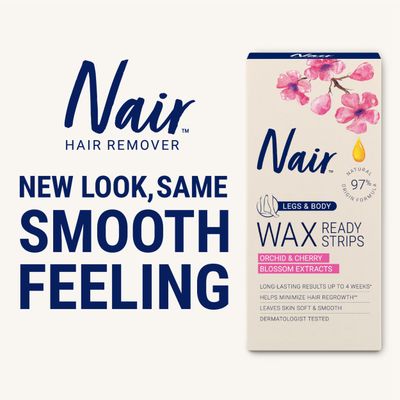 Nair Hair Remover Wax Ready Strips for Legs &amp; Body, No Mess Waxing Kit for Hair Removal, 3-pack Wax Strips, 40ct Each Wax Kit