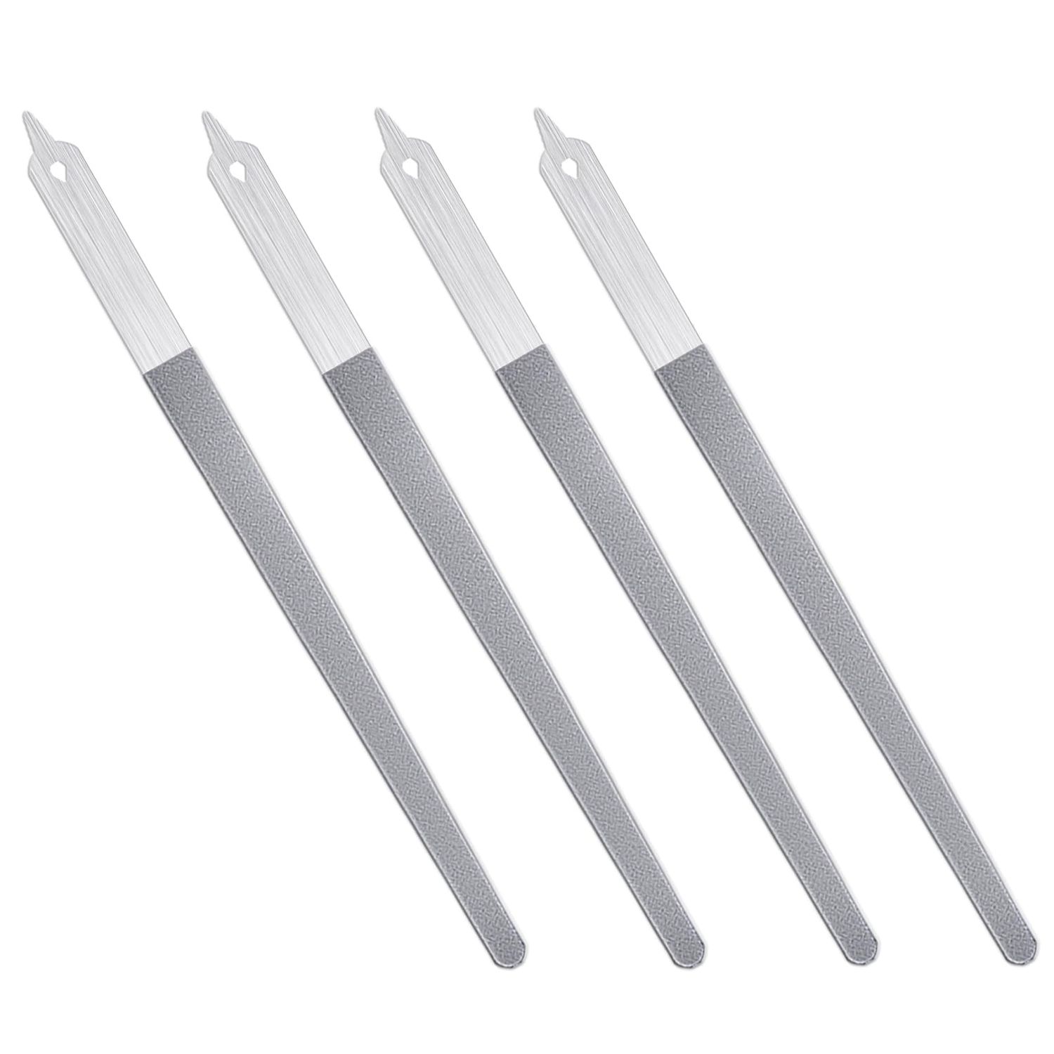 4Pcs Diamond Deb Nail File Metal Nail File With Sharp Pointed Tip, Stainless Steel Nail Filer Metal Nail Files For Natural Nails Double Sided Manicure Pedicure Toenails Tools For Salon Home (6.06Inch)