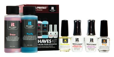 Red Carpet Manicure Fortify &amp; Protect Kit - Essentials for UV/LED Gel Application. Vitamin A &amp; Biotin Infused, Long-Lasting, Chip-Resistant Manicure (Fortify &amp; Protect Must Haves Kit)