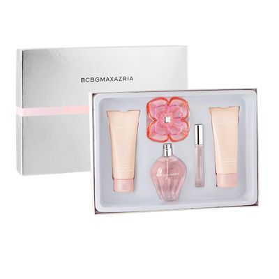 BCBGMAXAZRIA - Classic 4 Piece Fragrance Giftset for Women - (3.4oz/100ml EDP Perfume 3.4oz/100ml Body Lotion 3.4oz/100ml Shower Gel 10ml EDP Rollerball)
