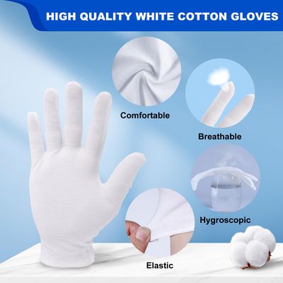 7 Pairs Premium White Cotton Gloves for Dry Hands Sleeping, Cotton Moisturizing Gloves, White Gloves for Women, Overnight Lotion & Spa Treatment for Women & Men