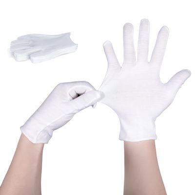 7 Pairs Premium White Cotton Gloves for Dry Hands Sleeping, Cotton Moisturizing Gloves, White Gloves for Women, Overnight Lotion &amp; Spa Treatment for Women &amp; Men