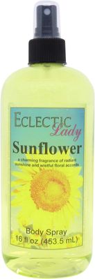 Eclectic Lady Sunflower Body Spray, 16 ounces, Body Mist for Women with Clean, Light &amp; Gentle Fragrance, Cologne with Soft, Subtle Aroma For Daily Use