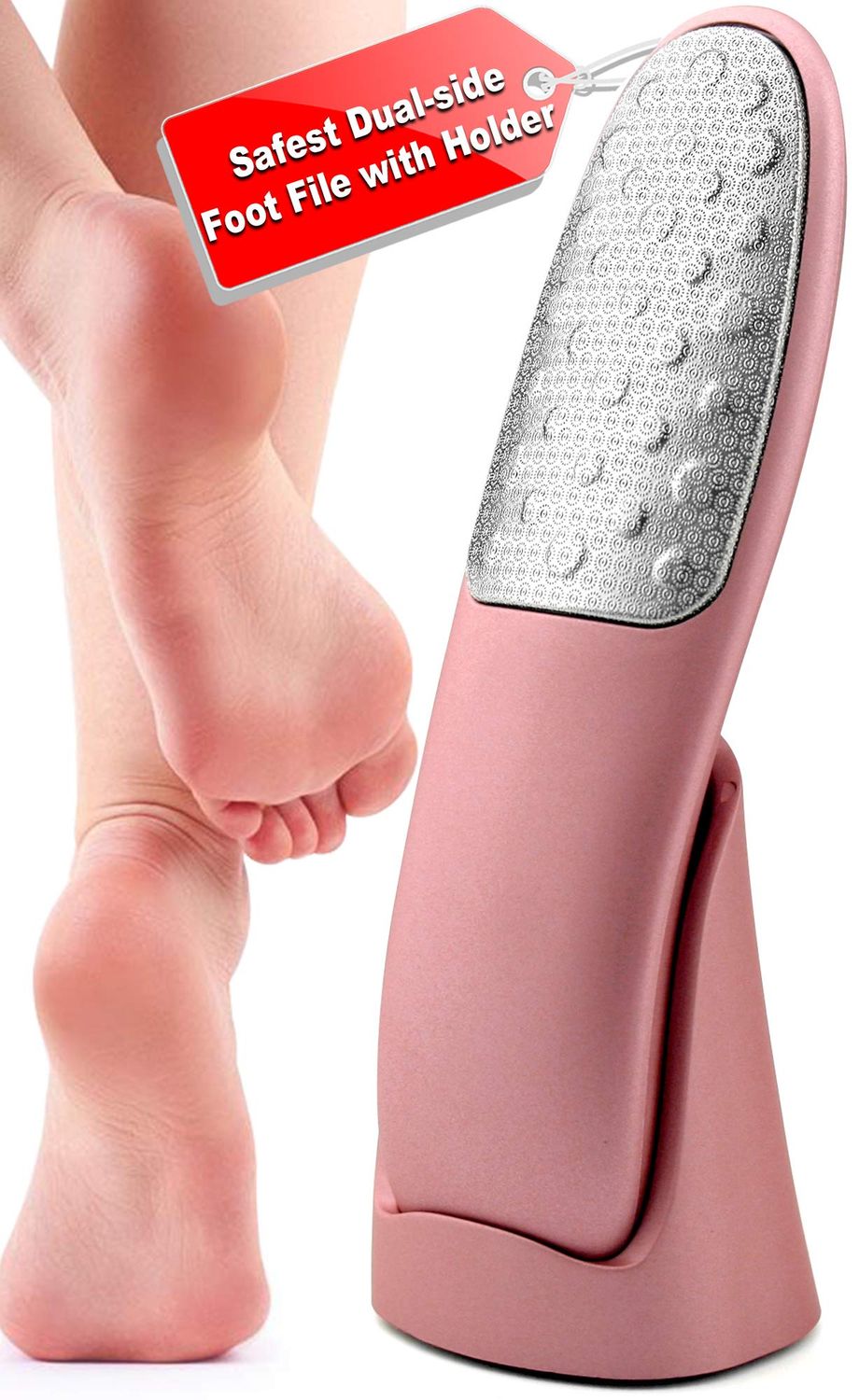 Foot Scrubber with Stand, Never-Cut-Your-Feet Foot File Callus Remover - Safe to Use | Comfortable Foot Scraper Feet Scrubber Dead Skin Remover, Best Home Pedicure Foot Care Tool, Used on Wet/Dry Feet