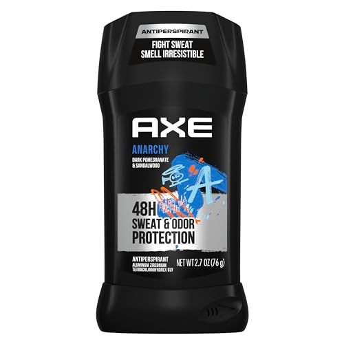 AXE Antiperspirant Stick for Men Anarchy 48 Hour Sweat and Odor Protection for Long Lasting Freshness, Dark Pomegranate &amp; Sandalwood Mens Deodorant 2.7 oz