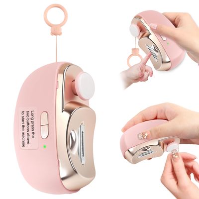 3-in-1 Electric Nail Clipper, Upgrade Electric Nail Clippers for Adults, Automatic Electric fingernail Clippers with Collector, Excellent Electric Nail Trimmer Gift for Your Loves (Cute-Pink)