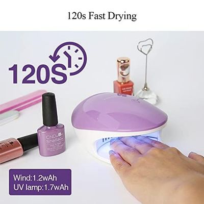 TOUCHBeauty Mini Nail Dryer for Regular Polish: 2 in 1 Nail Dryer with Fan and UV Light - Portable Electric Manicure Tool for Quick Drying of Regular Polish at Home - Perfect for Kids