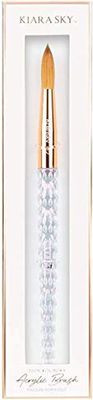Kiara Sky Acrylic Brush | 100 Pure Kolinsky | Crystal Cut Handle and Acetone Resistant| 12 - Clear