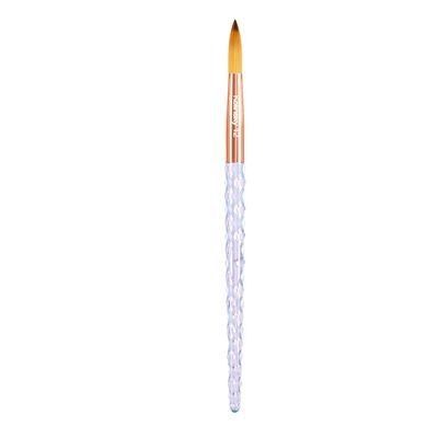 Kiara Sky Acrylic Brush | 100 Pure Kolinsky | Crystal Cut Handle and Acetone Resistant| 12 - Clear