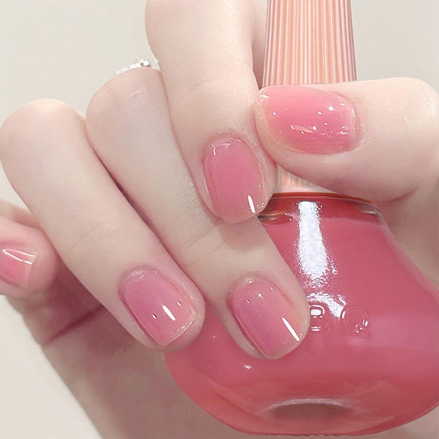 ASMAYSA Air Dry Clear Pink Nail Polish - Jelly Gel Polish for Long Lasting DIY Manicure, 12ML