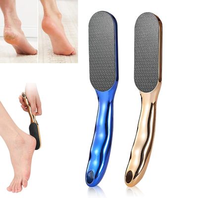 2pcs Hard Skin Remover Nano-Glass Foot File, Nano Glass Foot File with Non-Slip Ergonomic Handle, Professional Foot Care Tools (GoldBlue)