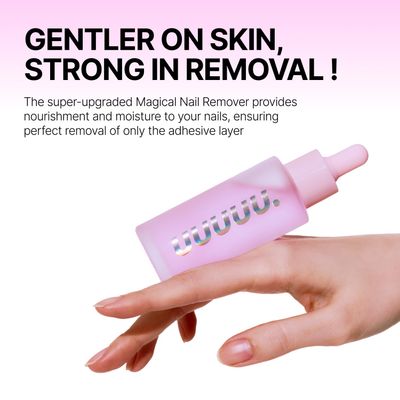 UUUUU. Magical Serum Remover, Non-Toxic Semi Cured Gel Nail Remover, Odorless and Nourishing Formula for Quick Gel Nail Removal