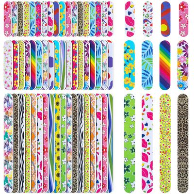 Lanties 60 Pcs Nail Files Colorful Emery Board 150/150 Grit Mini Nail Files Bulk Double Sided Professional Buffers Manicure Tools for Natural Acrylic Fingernails Women