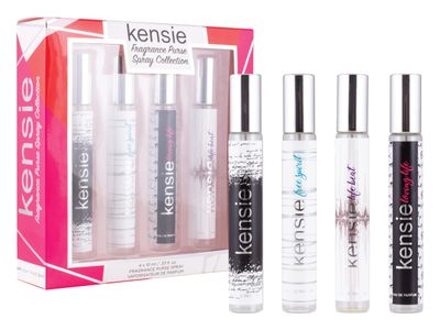 Kensie 4 Piece Coffret includes 10mls of: Signature, Loving Life, Life Beat, and Free Spirit