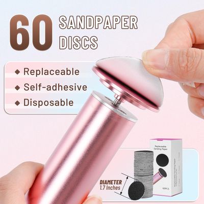 Dermawave Electric Foot File Callus Remover for Feet, Professional Foot Scrubber Sander Grinder for Dead Skin Cracked Heel, Pedicure Tool with 60 Sandpaper Discs for Men & Women