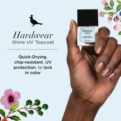 butter LONDON Shine UV Top Coat Nail Polish, Hardwear - Sheer Coverage with Glossy Finish - Quick-Drying Topcoat is Helps Prevent Chipping &amp; Smudging - UV Protection for Long Lasting Radiant Color