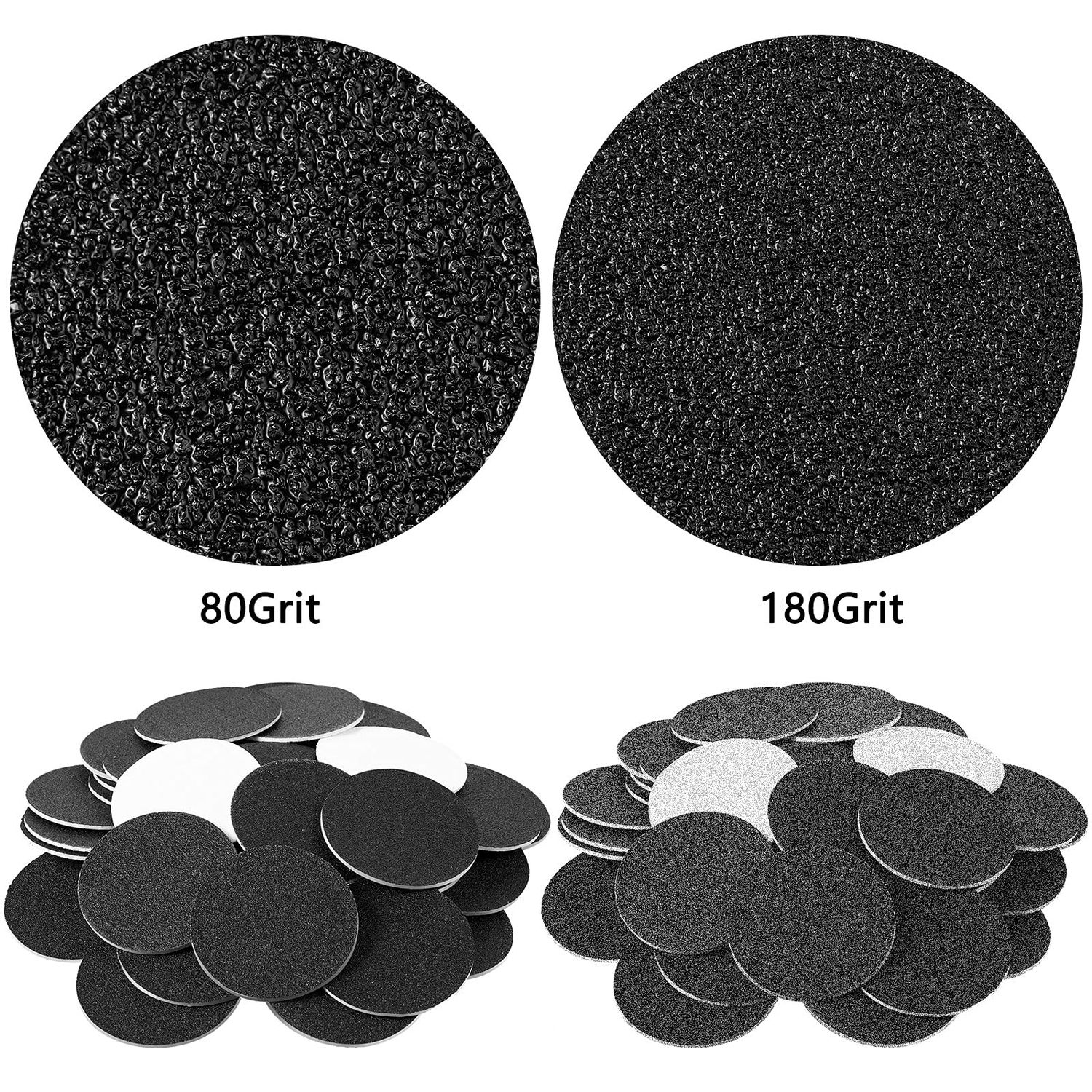 Maitys 120 Pcs Replaceable Sandpaper Discs Tip 2 Toe Refill Disks Replacement Sandpaper Pad Discs for Electric Foot File Callus Remover Dead Skin Calluses Removal (80 Grit,180 Grit)