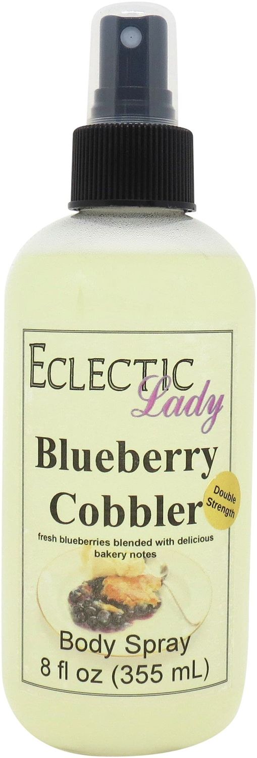 Eclectic Lady Blueberry Cobbler Body Spray, Double Strength, 8 ounces, Body Mist for Women with Clean, Light &amp; Gentle Fragrance, Cologne with Soft, Subtle Aroma For Daily Use