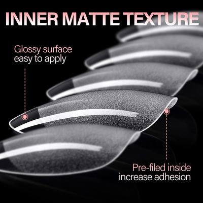 AILLSA Short Almond Nail Tips 360Pcs Full Cover Gel Nails Tips Half Matte No File Clear False Gelly Soft Nails Tip Fake Almond Shaped Nails for Press On Nail Extension DIY Valentine Gift 12 Sizes