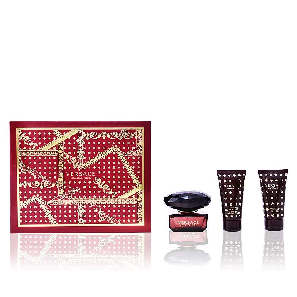 Versace Crystal Noir 3-Piece Gift Set for Women, 1.7 Oz Eau de Toilette Spray Body Lotion Shower Gel