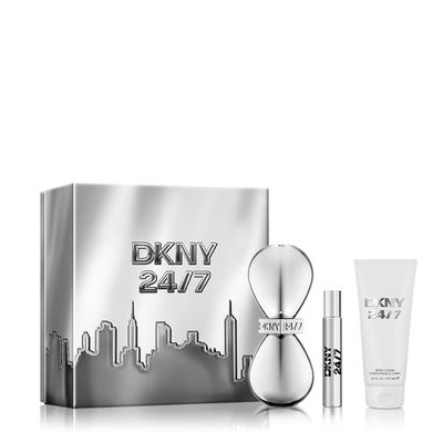 DKNY 24/7 Eau de Parfum 3 Piece Gift Set For Women - Perfume Spray 3.4 Fl. Oz., Travel Spray 0.5 Fl. Oz., &amp; Body Lotion 3.4 Fl. Oz.