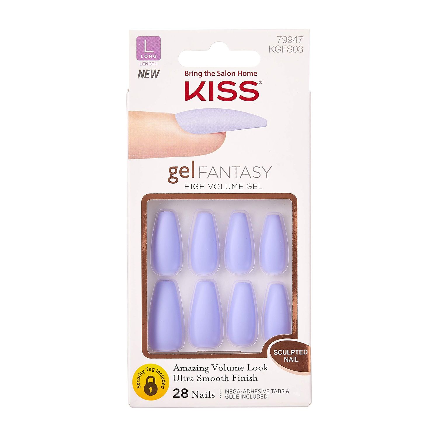KISS GEL FANTASY SCULPTED NAILS (NIGHT AFTER - KGFS03) PACK OF 1
