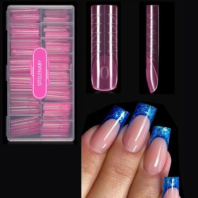 Square Nail Dual Forms for Poly Gel Builder Gel Acrylic Nail Extension,SITELENABY XL,XXL,3XL Square Reusable Nail Forms Pedicure Supplies, 14 Sizes 140Pcs for Nail Art Salon Pedicure &amp; DIY
