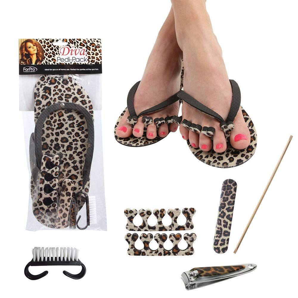 ForPro Professional Collection Diva Pedi-Pack, Fashionable 6-Piece Pedicure Kit for Adults, Ideal for Use at Home or Salon, Perfect Spa Party Accessory