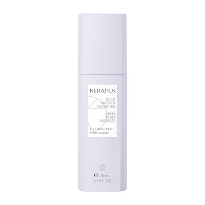 KERASILK Flat Iron Spray | Speeds Up &amp; Eases Hot Iron Styling | Smooths Hair &amp; Flyaways | Creates Sleek Hair Full of Shine | Humidity Protection | With Heat Protection | 75ml