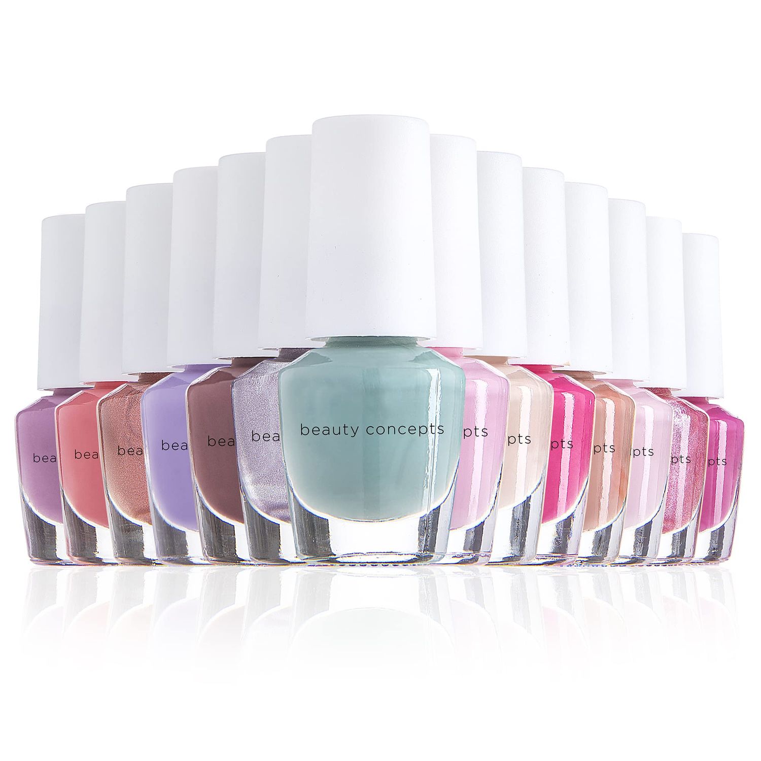 Beauty Concepts Nail Polish Set, Nail Polish Collection, Polish Kit for Fingernails and Toenails, 0.12 Fl Oz (Pack of 14), Sage Floral Box