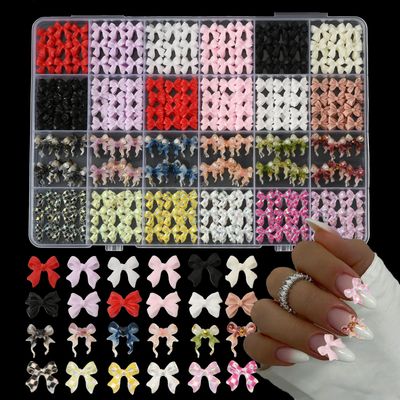 OPMADM Bow Nail Charms, 3D Nail Charms Bulk for Nail Art Charms and Y2K Charms for Nails Design